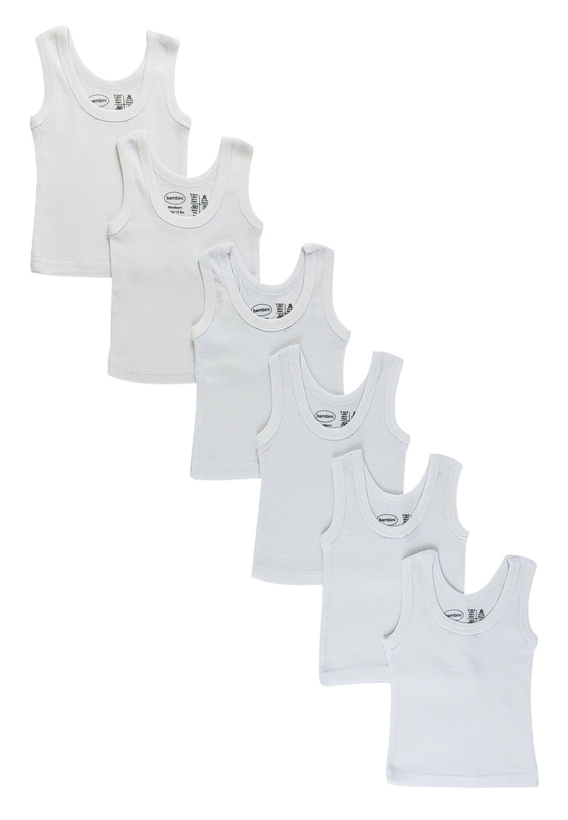 An image displaying White Tank Top 6 Pack by Bambini