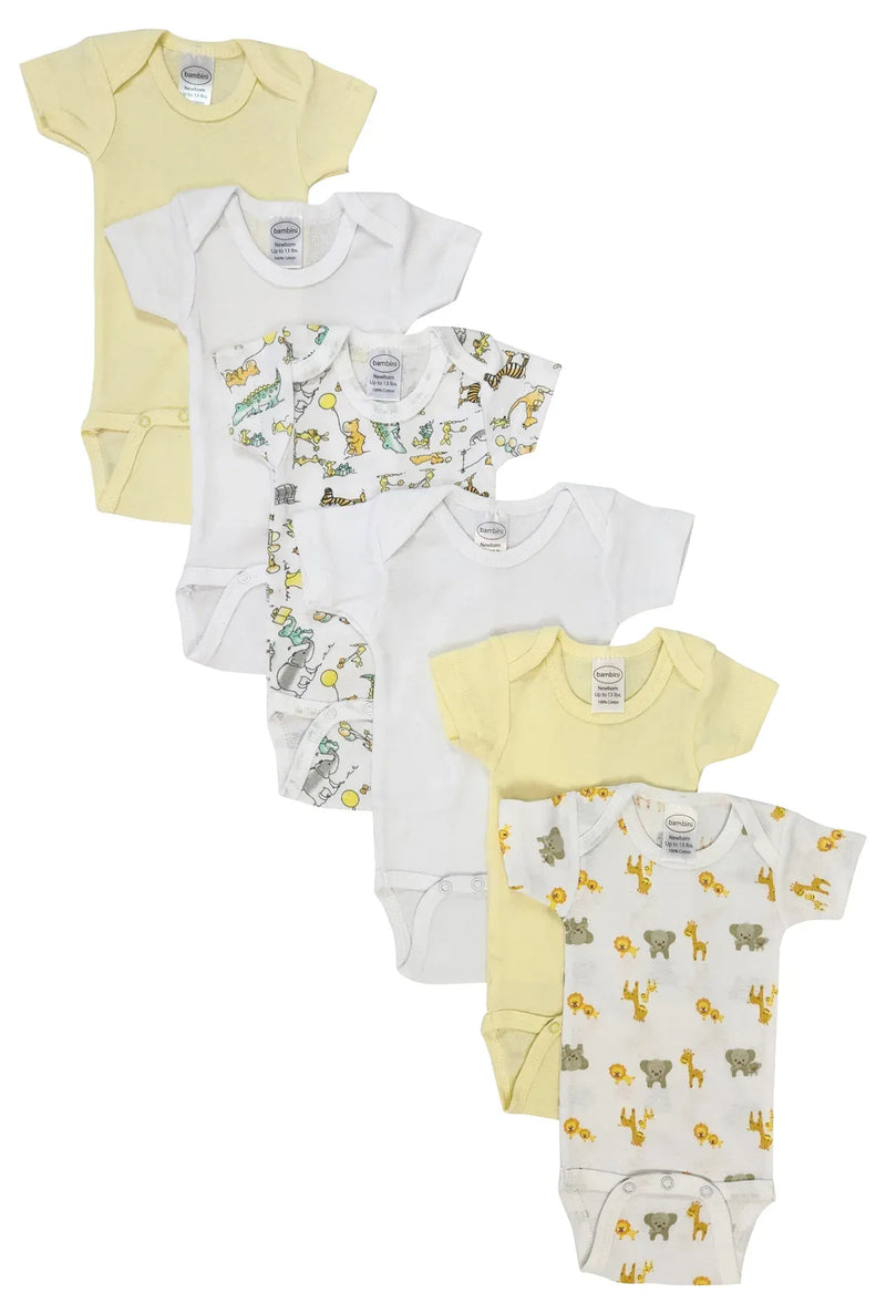 An image displaying Unisex Baby 6 Piece Bodysuits by Bambini
