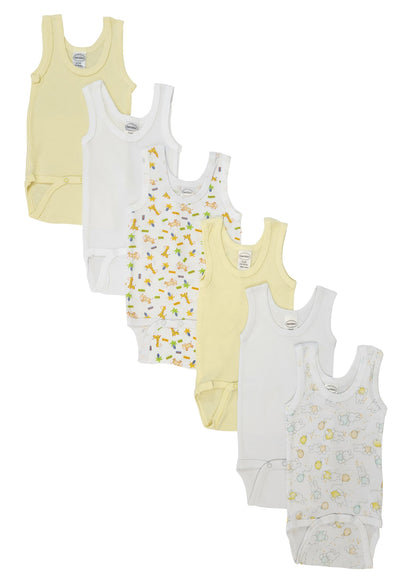 An image displaying Unisex Baby 6 Piece Onezies And Tank Tops by Bambini