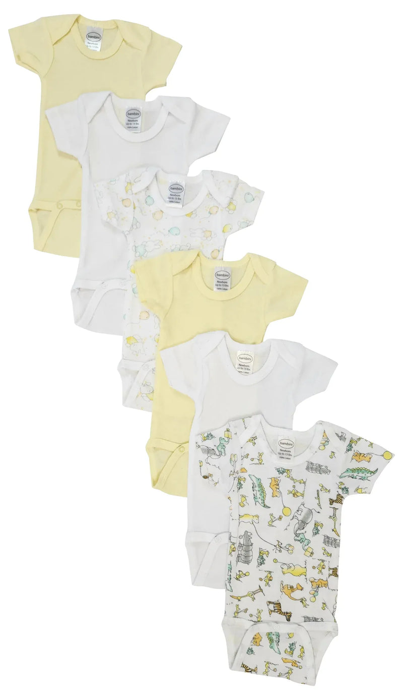 An image displaying Unisex Baby 6 Piece Onezies by Bambini