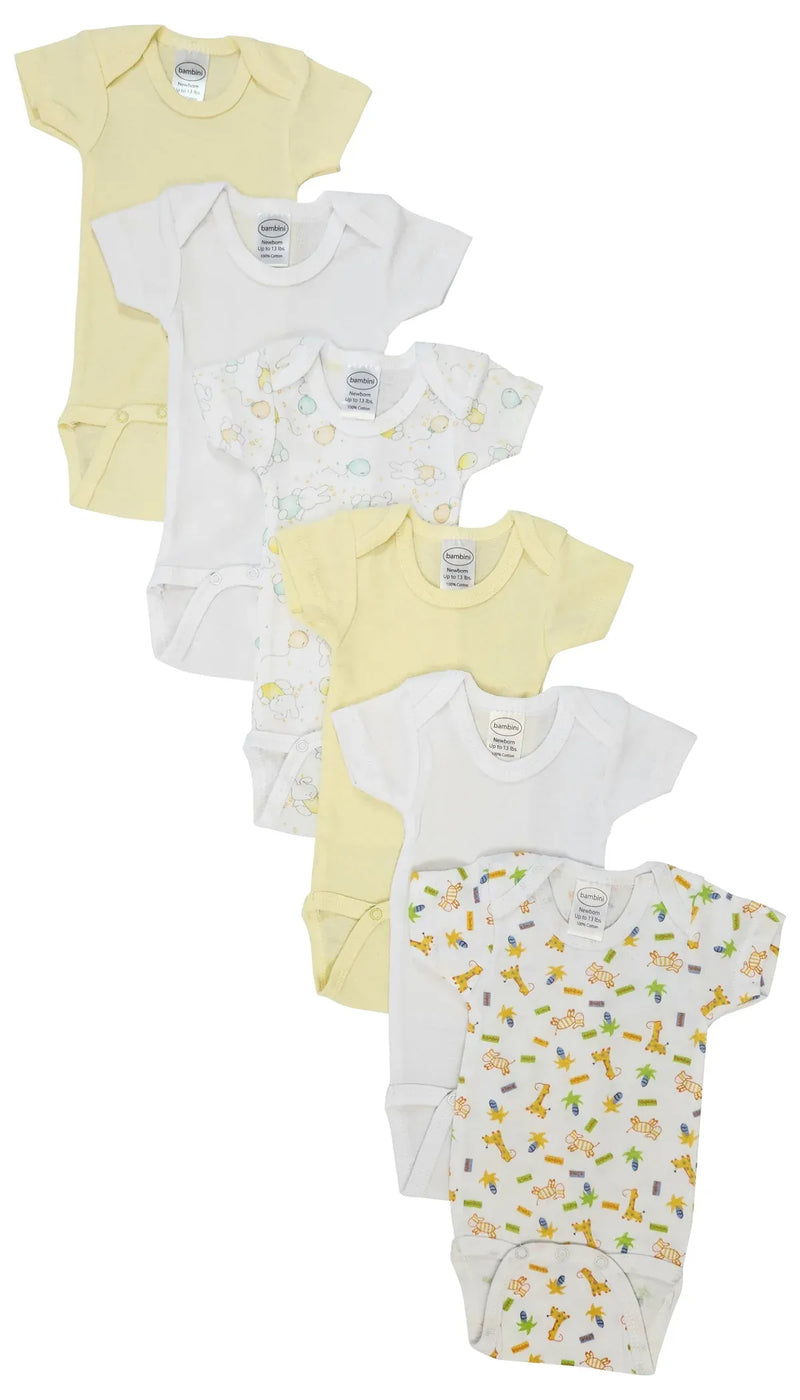 An image displaying Unisex Baby 6 Piece Bodysuits by Bambini