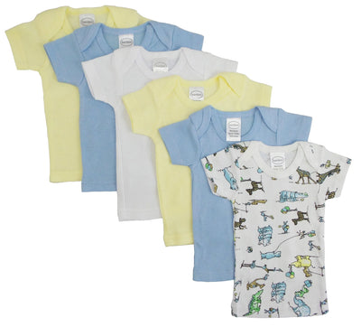 An image displaying Boys Pastel Variety Short Sleeve Lap T-shirts 6 Pack by Bambini