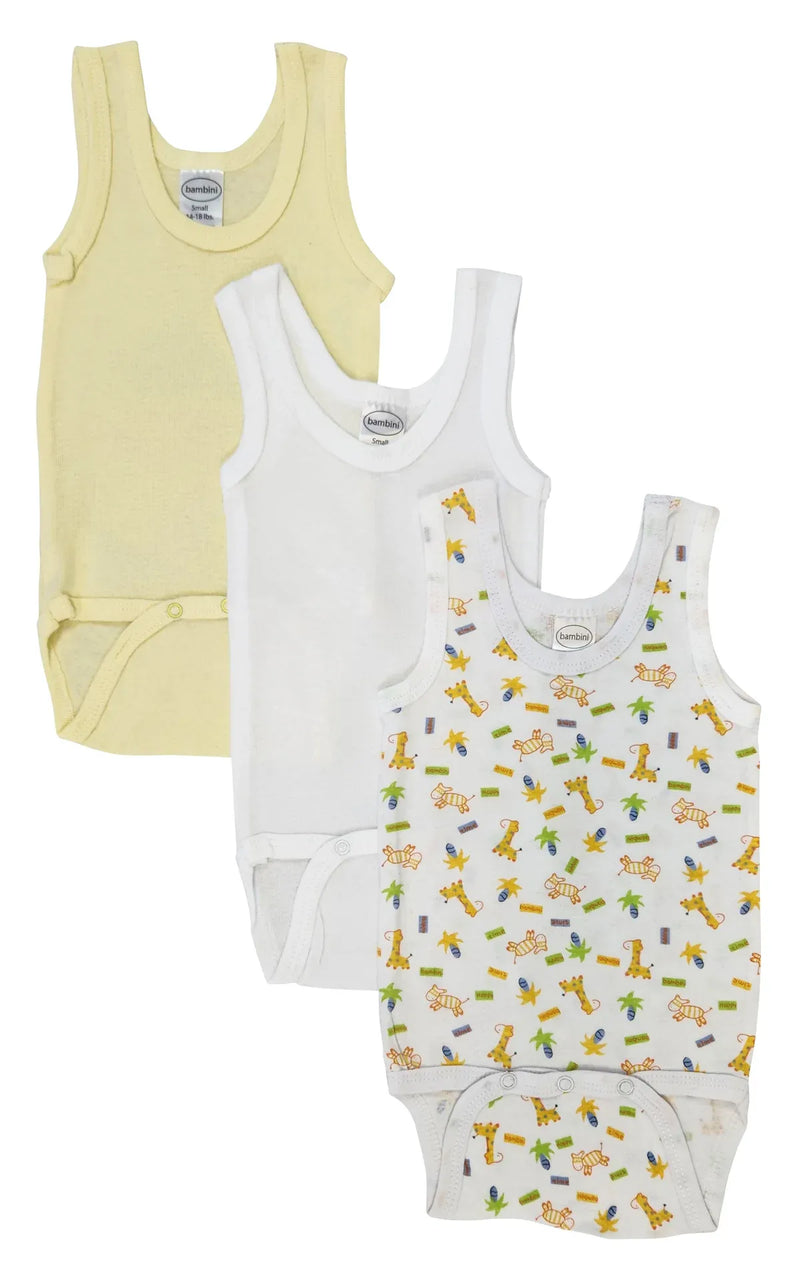 An image displaying Unisex Baby 3 Piece Onezies And Tank Tops by Bambini