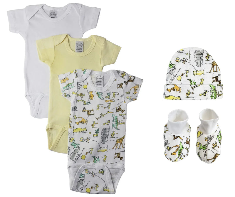 An image displaying Unisex Baby 5 Piece Bodysuits by Bambini