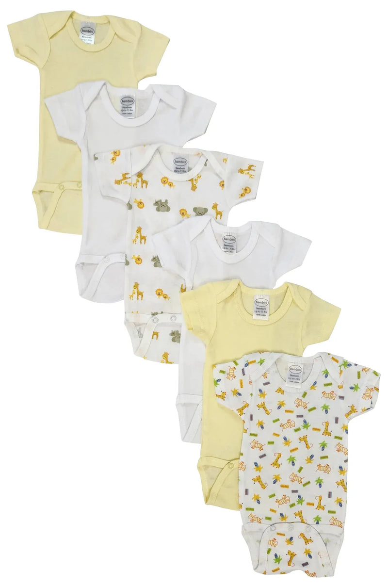 An image displaying Unisex Baby 6 Piece Bodysuits by Bambini