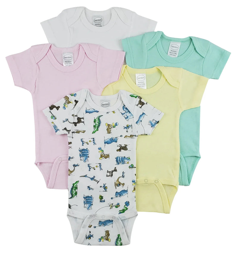 An image displaying Short Sleeve One Piece 5 Pack by Bambini