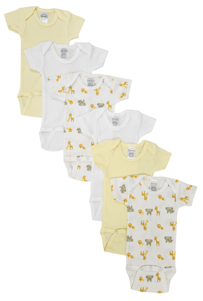 An image displaying Unisex Baby 6 Piece Bodysuits by Bambini