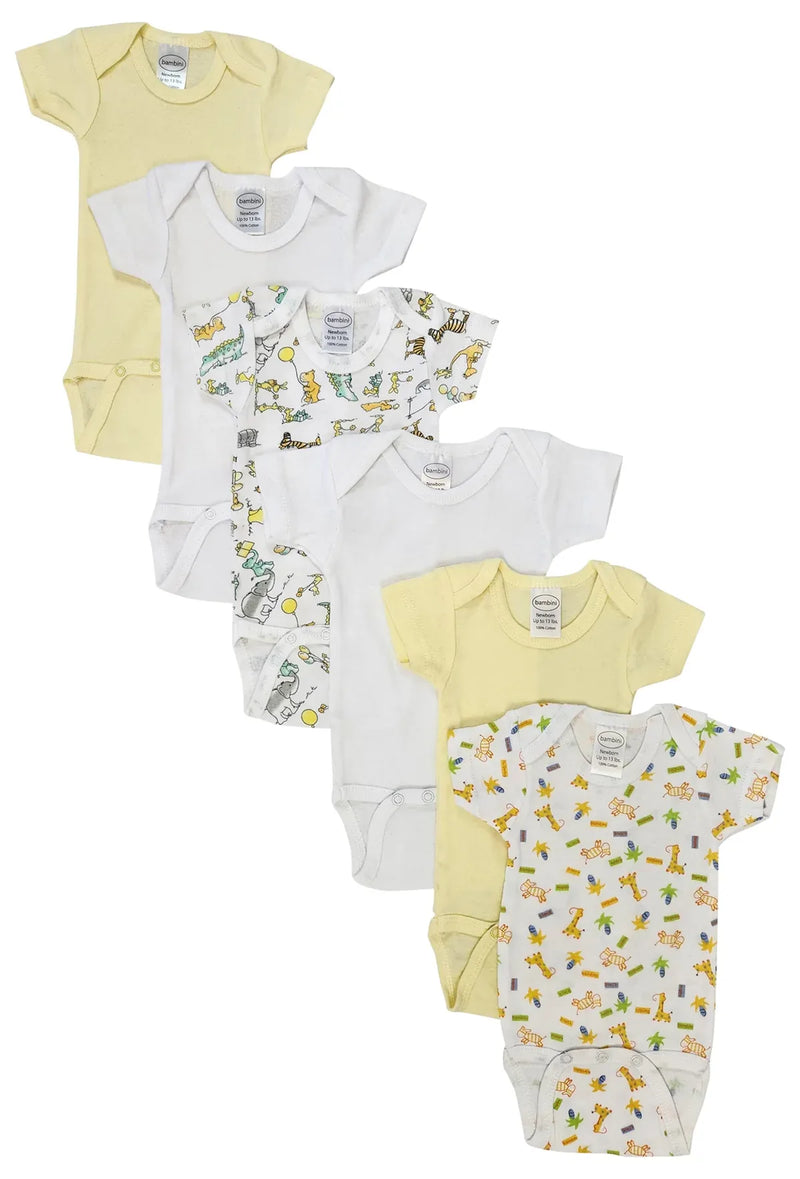 An image displaying Unisex Baby 6 Piece Bodysuits by Bambini