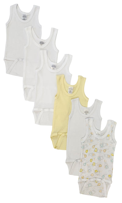 An image displaying Unisex Baby 6 Piece Onezies And Tank Tops by Bambini