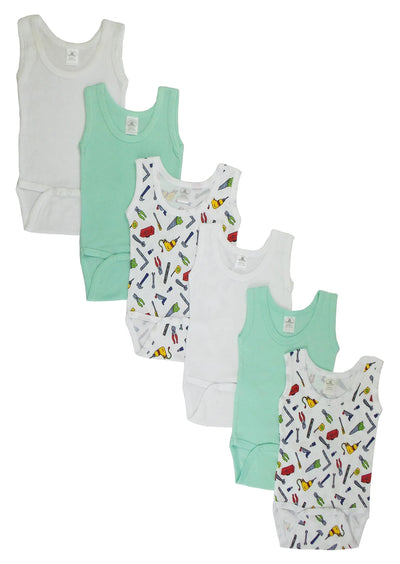 An image displaying Boys Printed Tank Top 6 Pack by Bambini