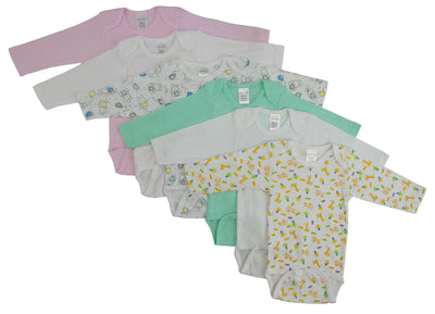 An image displaying Girls Long Sleeve Printed Onezie Variety 6 Pack by Bambini