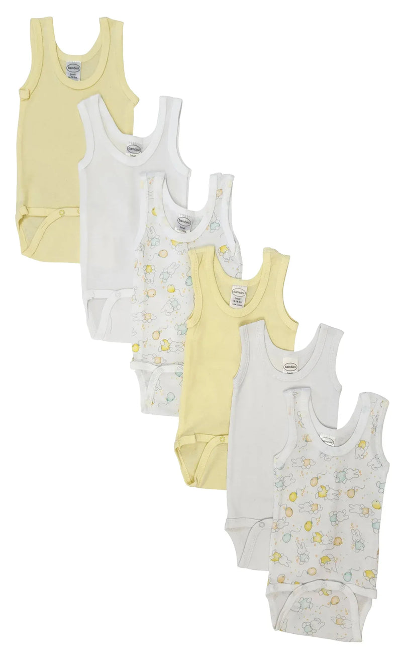 An image displaying Unisex Baby 6 Piece Onezies And Tank Tops by Bambini