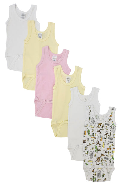 An image displaying Baby 6 Piece Onezies And Tank Tops by Bambini