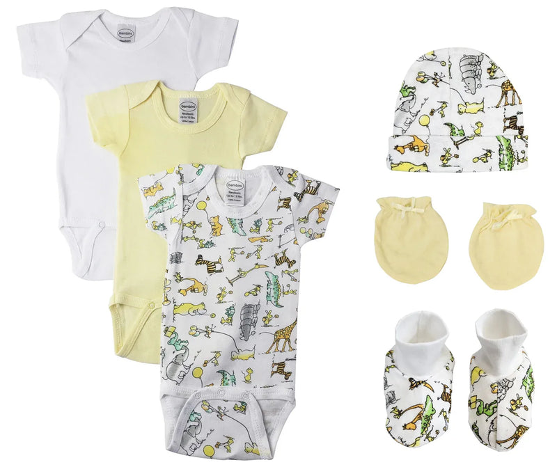 An image displaying Unisex Baby 6 Piece Bodysuits by Bambini