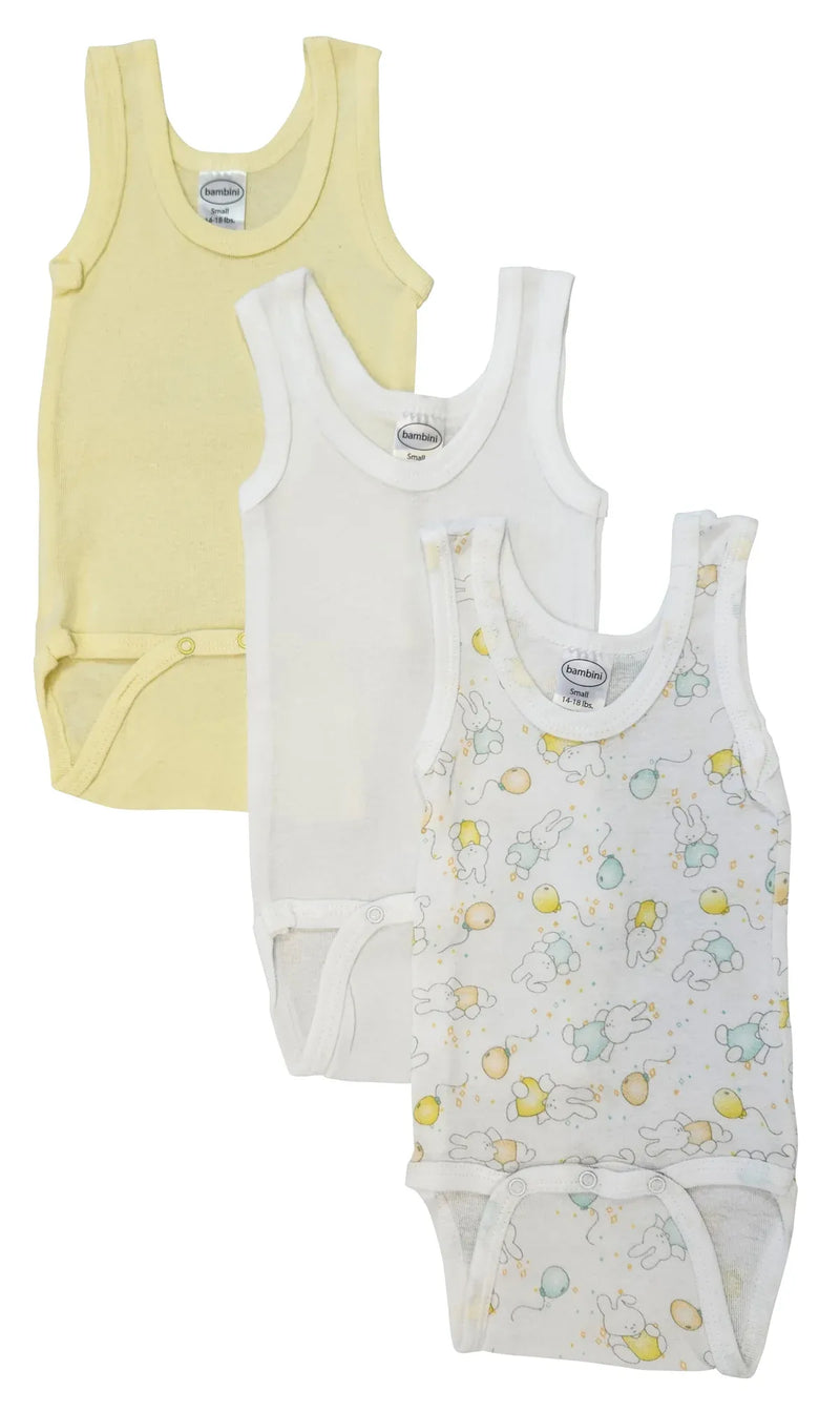 An image displaying Unisex Baby 3 Piece Onezies And Tank Tops by Bambini