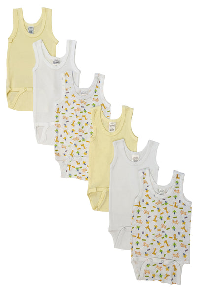 An image displaying Unisex Baby 6 Piece Onezies And Tank Tops by Bambini