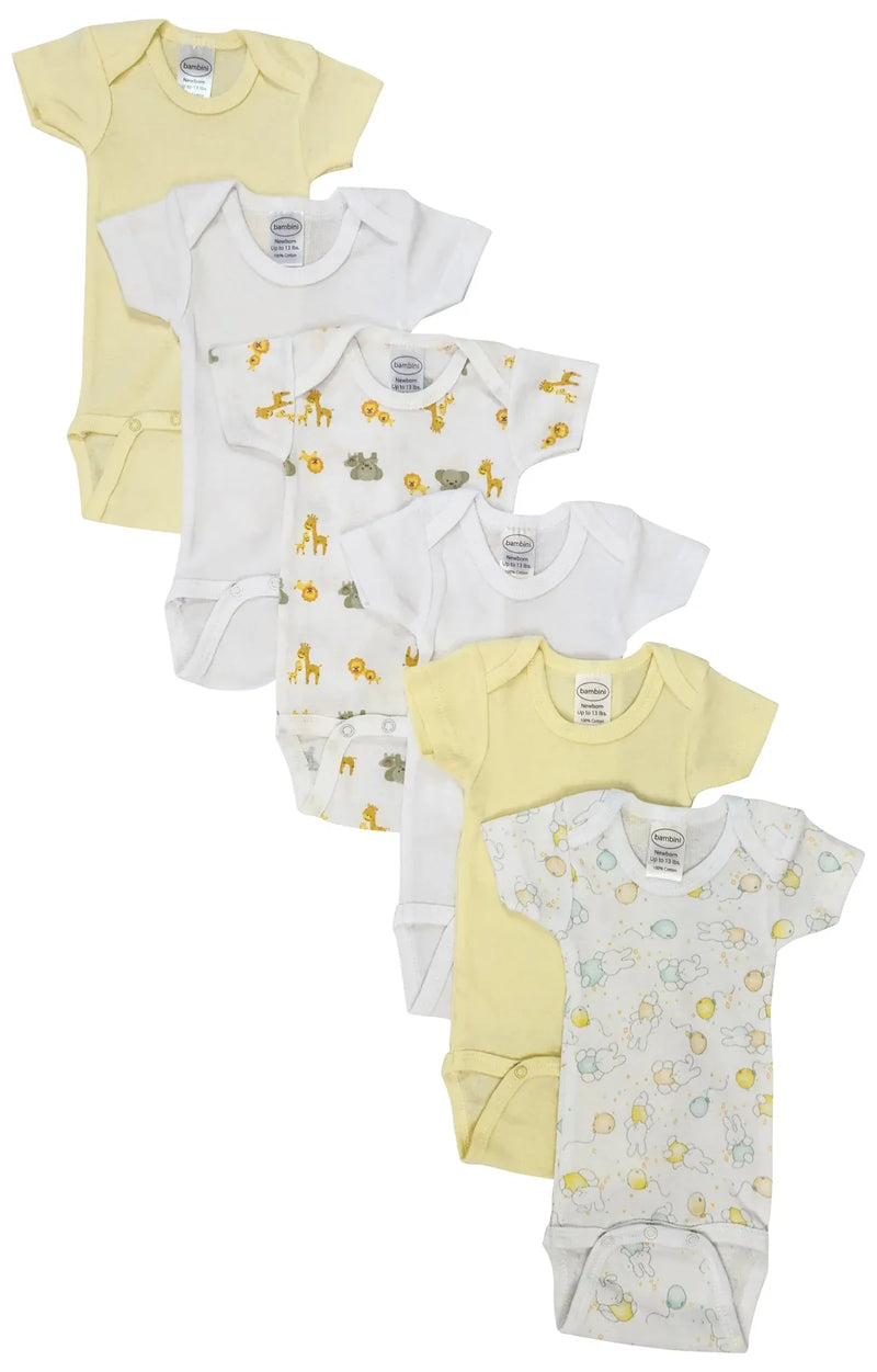 An image displaying Unisex Baby 6 Piece Bodysuits by Bambini
