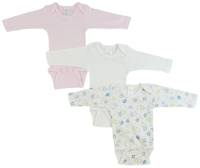 An image displaying Girls Long Sleeve Printed Onezie Variety Pack by Bambini