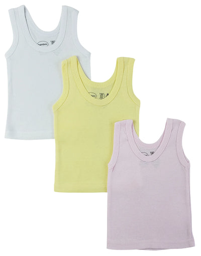 An image displaying Girls Pastel Tank Top 3 Pack by Bambini