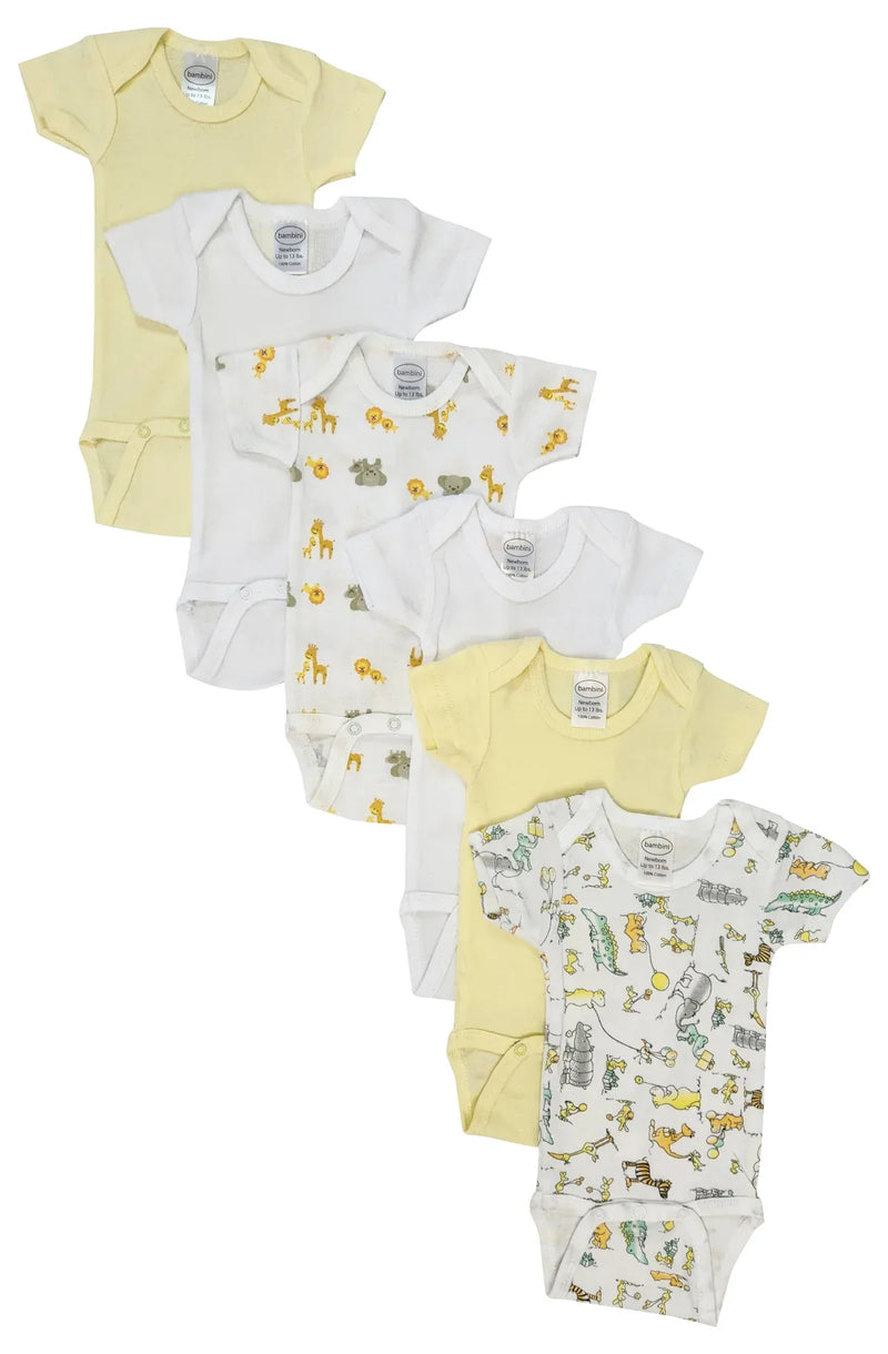 An image displaying Unisex Baby 6 Piece Bodysuits by Bambini