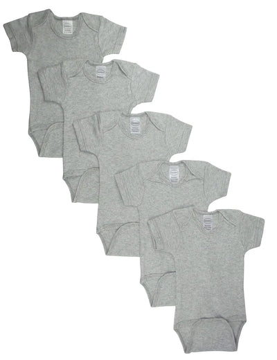 An image displaying Grey Bodysuit Onezies (pack Of 5) by Bambini