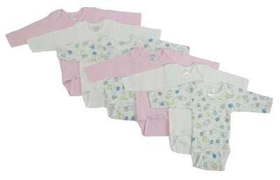 An image displaying Girls Long Sleeve Printed Onezie Variety 6 Pack by Bambini