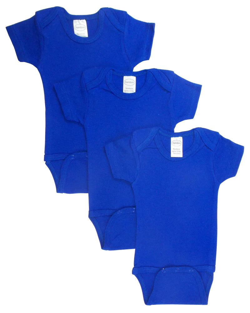 An image displaying Blue Bodysuit Onezies (pack Of 3) by Bambini