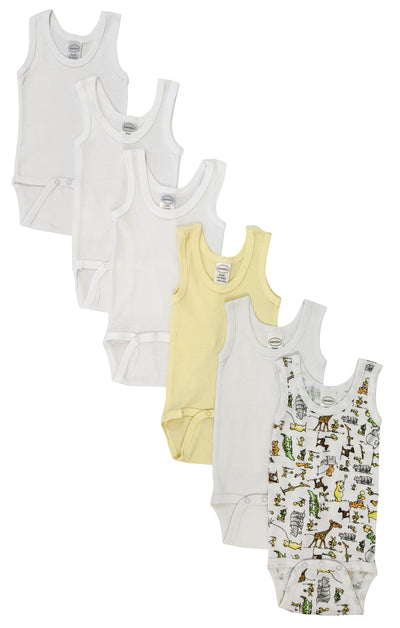 An image displaying Unisex Baby 6 Piece Onezies And Tank Tops by Bambini