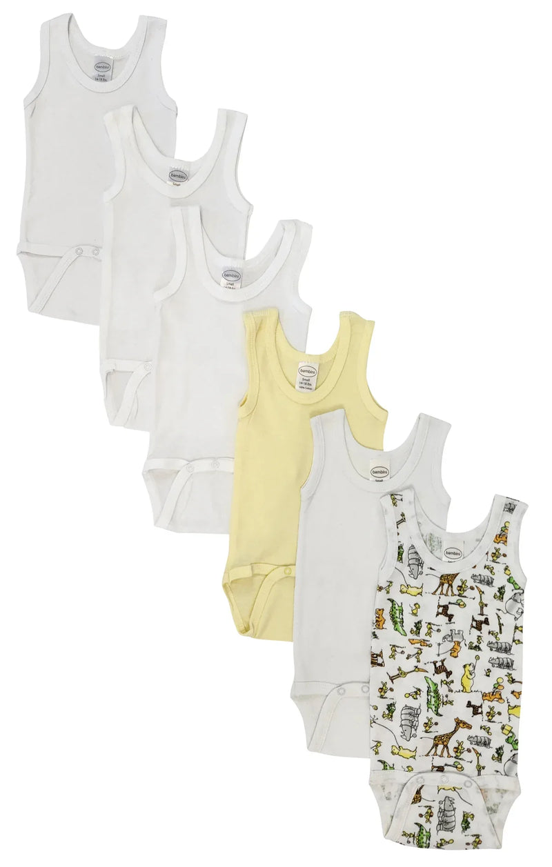 An image displaying Unisex Baby 6 Piece Onezies And Tank Tops by Bambini