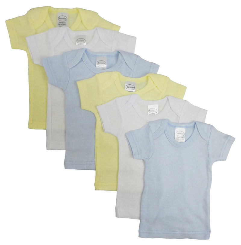 An image displaying Boys Pastel Variety Short Sleeve Lap T-shirts 6 Pack by Bambini