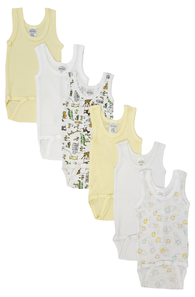 An image displaying Unisex Baby 6 Piece Onezies And Tank Tops by Bambini