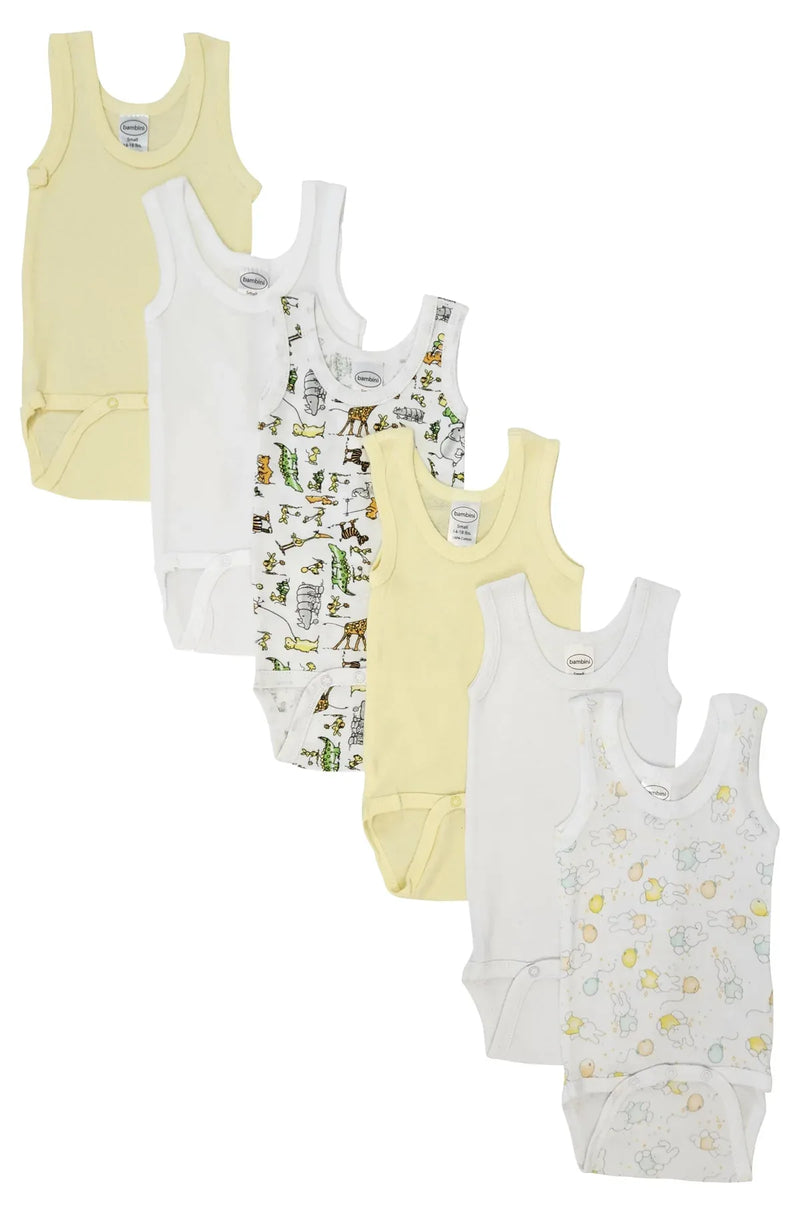 An image displaying Unisex Baby 6 Piece Onezies And Tank Tops by Bambini