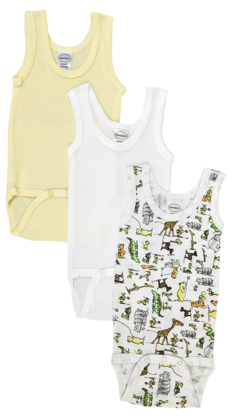 An image displaying Unisex Baby 3 Piece Onezies And Tank Tops by Bambini