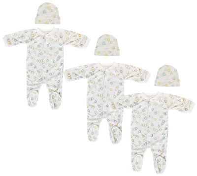 An image displaying Unisex Closed-toe Sleep & Play With Caps (pack Of 6 ) by Bambini