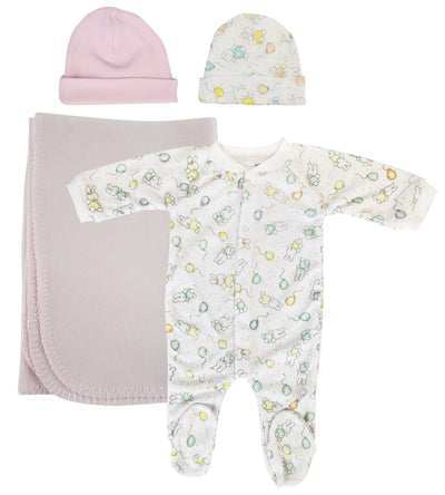 An image displaying Girls Newborn Baby 4 Piece Sets by Bambini