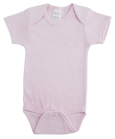An image displaying Interlock Pink Short Sleeve Onezie by Bambini