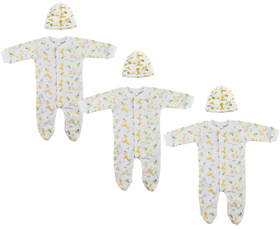 An image displaying Unisex Closed-toe Sleep & Play With Caps (pack Of 6 ) by Bambini