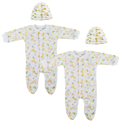 An image displaying Unisex Closed-toe Sleep & Play With Caps (pack Of 4 ) by Bambini
