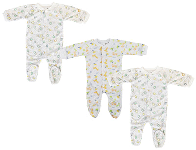 An image displaying Unisex Closed-toe Sleep & Play With Caps (pack Of 4 ) by Bambini