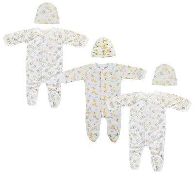 An image displaying Unisex Closed-toe Sleep & Play With Caps (pack Of 6 ) by Bambini