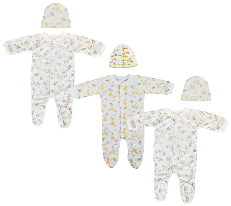 An image displaying Unisex Closed-toe Sleep & Play With Caps (pack Of 6 ) by Bambini