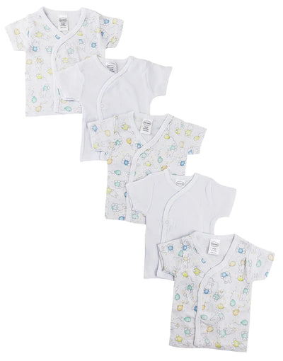 An image displaying Infant Side Snap Short Sleeve Shirt - 5 Pack by Bambini