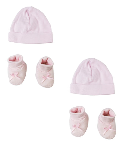 An image displaying Preemie Cap And Bootie - 4 Piece Set by Bambini