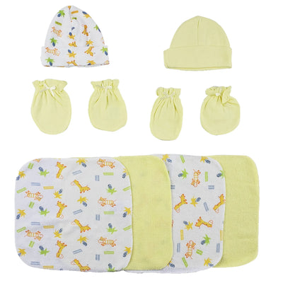 An image displaying Caps, Mittens And Washcloths - 8 Piece Set by Bambini