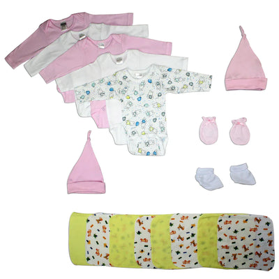 An image displaying Newborn Baby Girl 17 Piece Baby Shower Gift Set by Bambini