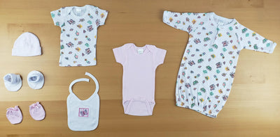 An image displaying Newborn Girls 7 Piece Baby Shower Gift Set by Bambini
