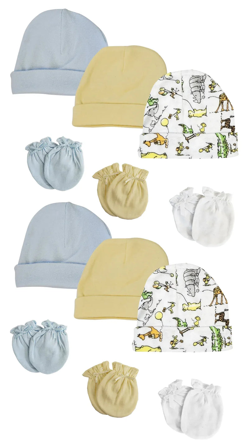 An image displaying Boys Baby Caps And Mittens (pack Of 12) by Bambini
