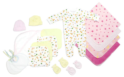 An image displaying Newborn Baby Girls 17 Piece Baby Shower Gift Set by Bambini