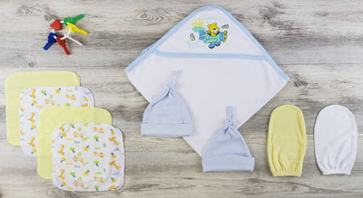 An image displaying Hooded Towel, Hats And Wash Cloths by Bambini