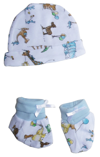 An image displaying Baby Cap And Bootie Set by Bambini